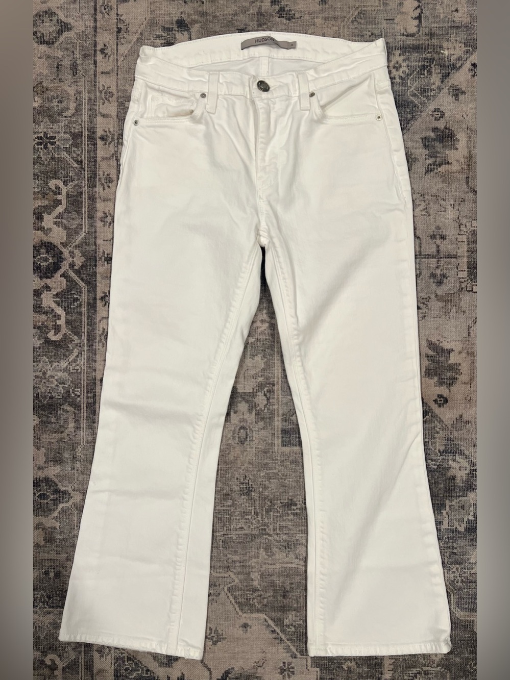 Hudson Jeans White Wide Leg Jeans